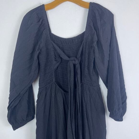 Madewell Lucie Tie-Back Long-Sleeve Jumpsuit in Star Jacquard size large - Picture 6 of 10